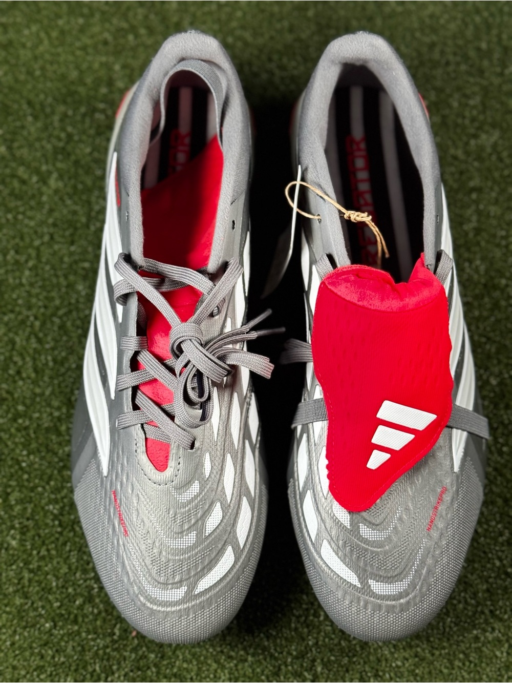 Adidas Grey & Red Soccer Cleats Predator PRO FT FG without original box